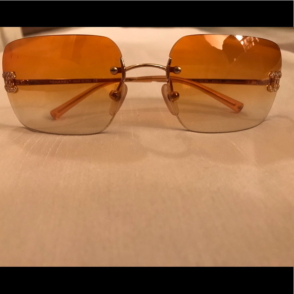 100% Authentic Chanel Rhinestone Bronze Sunglasses